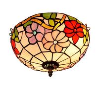 DFGHNBVC Lámparas De Techo Tiffany Hechas A Mano De 12 Pulgadas De Vidrio Teñido, Lámpara De Techo para Dormitorio, Restaurante, Cafetería, Luz De Vidrio Morning Glory, Accesorio De Iluminación