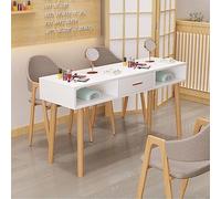 DFGHNBVC Mesa De Trabajo Artística con Cajón, Superficie De Imitación Mármol Y Patas De Madera Maciza. Mesa Elegante Y Funcional para Técnicos. Modelo 3120 X 40 X 78 Cm.