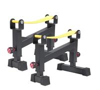 DFGHNBVC Soporte De Suelo Ajustable para Barra De Pesas - Ajuste De Altura De 5 Niveles para Peso Muerto Y Press De Banca - Equipo De Gimnasio En Casa, Amarillo Dos