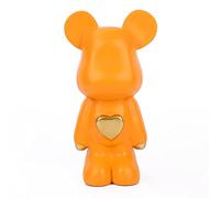 DFGUINXKU Oso violento Bloques de construcción Oso, Creative Love Bearbricks Resina Piggy Bank Modelo Decoración de Escritorio for el hogar Juguete Coleccionable Hecho a Mano(Orange)