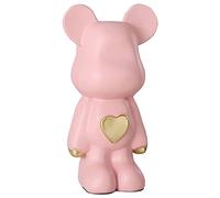 DFGUINXKU Oso violento Bloques de construcción Oso, Creative Love Bearbricks Resina Piggy Bank Modelo Decoración de Escritorio for el hogar Juguete Coleccionable Hecho a Mano(Pink)