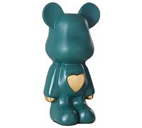 DFGUINXKU Oso violento Bloques de construcción Oso, Creative Love Bearbricks Resina Piggy Bank Modelo Decoración de Escritorio for el hogar Juguete Coleccionable Hecho a Mano(Green)