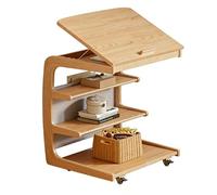 DFHS46JK Mesa de Centro Bedside Cabinet Storage Cabinets Flip Tables Sliding Book Shelf Decorative Mesa de sofá/Mesa de té para Sala de Estar(Wood Color)