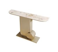 DFHS46JK Mesa Estrecha Mesa de Entrada con Base Metal for Mesa Consola TV(Blanco,Grande)