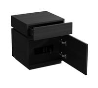 DFHS46JK Mesita Noche Mesita de Noche de Madera con Caja Fuerte Oculta, Mesa Auxiliar con cajón, mesita de Noche for Dormitorio, Dormitorio y Espacios pequeños para dormitorios(Negro)