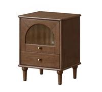 DFHS46JK Mesita Noche Mesita de Noche Vintage con cajón Vidrio, for Dormitorio, Moderna y pequeña Vitrina Madera para dormitorios