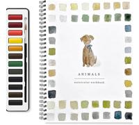 DFHXALH Watercolor Workbook, Beginner-Friendly Animals Watercolor Workbooks, Foldable Set, Water Color Book with Instructions, for Adults Teens(B)