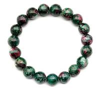 DFJMASFKOL ElisaJewelryArt - Pulsera de cuentas de Anyolita natural con piedras preciosas auténticas, pulsera elástica de cristal de vitalidad, unisex, ajustable, para hombre, Anyolite