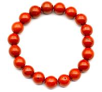 DFJMASFKOL ElisaJewelryArt - Pulsera de cuentas de jaspe rojo natural con piedras preciosas auténticas, elástica, unisex, ajustable, para hombre, jaspe rojo, Men, Piedra
