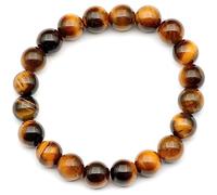 DFJMASFKOL ElisaJewelryArt - Pulsera de cuentas de ojo de tigre natural con piedras preciosas auténticas, pulsera elástica unisex ajustable para hombre, ojo de tigre, Men, Piedra