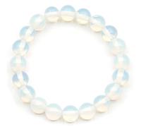 DFJMASFKOL ElisaJewelryArt - Pulsera de cuentas de opalita natural, piedras preciosas auténticas, piedra de pasión, elástica, unisex, ajustable (opalita), Piedra