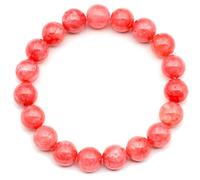 DFJMASFKOL ElisaJewelryArt - Pulsera de cuentas de rodocrosita natural con piedras preciosas auténticas, pulsera elástica unisex ajustable (rodocrosita), Piedra