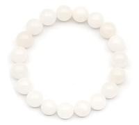 DFJMASFKOL ElisaJewelryArt - Pulsera de cuentas de selenita natural con piedras preciosas de ángel y cristal elástico unisex (selenita), Piedra