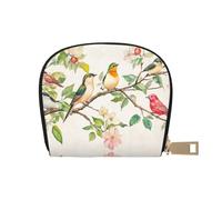 DFJMASFKOL Nature Scenery - Bolsa de piel vintage con diseño de pájaros coloridos, para viajeros activos, para tarjetas de tránsito e identificaciones de acceso rápido, 9 x 11 cm, A2, 9X11CM