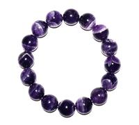 DFJMASFKOL Pulsera de amatista de ensueño de 14 mm para hombres y mujeres, corona natural, cristal morado con inclusiones blancas, entusiasta del cristal de cuentas grandes y muñeca extragrande de 8 a