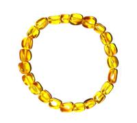 DFJMASFKOL Pulsera de ámbar de color amarillo miel natural, cuentas de 6 mm, adorno de joyería de chakra sacro, talismán, energía calmante para protección de la sabiduría cálida, se adapta a muñecas