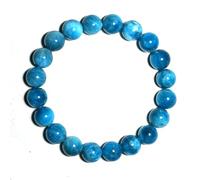 DFJMASFKOL Pulsera de apatita azul unisex de 10 mm | Piedra de cristal natural del chakra del tercer ojo y la garganta para el futuro, Feng Shui, meditación, adivinación, amuletos | Alivio de la