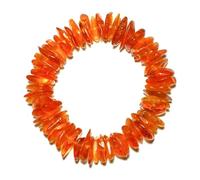 DFJMASFKOL Pulsera de chips de ámbar - Cuentas de ámbar natural de color naranja | Talismán de joyería de piedras preciosas de chakra sacro | Energía calmante para protección | Se adapta a muñecas de