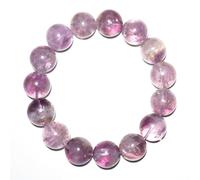 DFJMASFKOL Pulsera de cuarzo rutilado morado para hombres y mujeres, agujas naturales de 16 mm en cristal de color amatista, joyería de protección, apto para muñecas grandes de 8.5 a 9.5 pulgadas, 3
