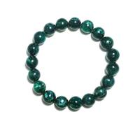 DFJMASFKOL Pulsera de esmeralda unisex de 12 mm, se adapta a muñecas de aproximadamente 19 a 20 cm, piedra natal de mayo, cristal verde chakra del corazón, elección espiritual de San Valentín para