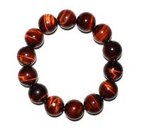DFJMASFKOL Pulsera de ojo de tigre rojo de 18 mm para hombres y mujeres, protección natural, piedras preciosas de chakra raíz, joyería de cristal para entusiastas de las cuentas grandes y muñeca 3XL