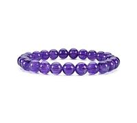 DFJMASFKOL - Tallas pequeñas, medianas y grandes - Pulseras de cuentas de piedras preciosas para mujeres y hombres - Cuentas redondas de 8 mm