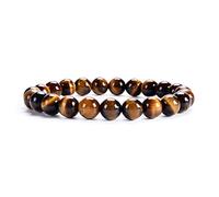 DFJMASFKOL - Tallas pequeñas, medianas y grandes - Pulseras de cuentas de piedras preciosas para mujeres y hombres - Cuentas redondas de 8 mm