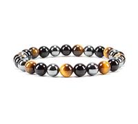 DFJMASFKOL - Tallas pequeñas, medianas y grandes - Pulseras de cuentas de piedras preciosas para mujeres y hombres - Cuentas redondas de 8 mm, S, Piedra