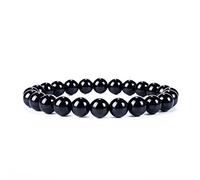 DFJMASFKOL - Tallas pequeñas, medianas y grandes - Pulseras de cuentas de piedras preciosas para mujeres y hombres - Cuentas redondas de 8 mm