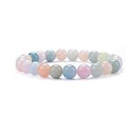 DFJMASFKOL - Tallas pequeñas, medianas y grandes - Pulseras de cuentas de piedras preciosas para mujeres y hombres - Cuentas redondas de 8 mm