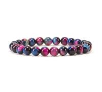 DFJMASFKOL - Tallas pequeñas, medianas y grandes - Pulseras de cuentas de piedras preciosas para mujeres y hombres - Cuentas redondas de 8 mm, Medium, Piedra