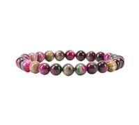 DFJMASFKOL - Tallas pequeñas, medianas y grandes - Pulseras de cuentas de piedras preciosas para mujeres y hombres - Cuentas redondas de 8 mm