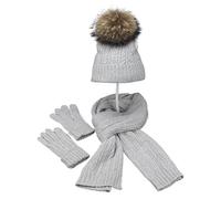 DFJOENVLDKHFE Conjunto de Gorro, Bufanda y Guantes de Invierno for Mujer, Tejidos, cómodos y cálidos, Accesorios for el frío.(Light Gray)