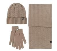 DFJOENVLDKHFE Conjunto de Gorro, Bufanda y Guantes de Invierno for Mujer, Tejidos, cómodos y cálidos, Accesorios for el frío.(Light Brown)