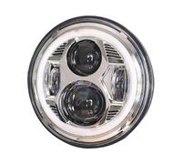 DFJOSF Cubierta Faro Coche Para Lada 4x4 Para Urban Niva 1 Par 7 Pulgadas LED Faro DRL Luz Señal Giro Para Módulo Control Faros(ChromeB)