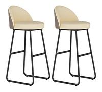 DFKGLCRR PU taburetes de Cuero Desayuno Cocina Contador Sillas, Sillas de Bar Taburetes Altos con Patas de Metal y reposapiés Cocina Isla Comedor Alto Taburete (B 2ps,75cm/30in)