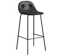 DFKGLCRR Taburetes de la Barra de Cuero de la PU Contador de Altura Taburete de Comedor Sillas tapizadas Moderno Bar con Respaldo bajo y la Pierna de Metal, Soporte 330LBS (Black1ps,75cm/29.6in)