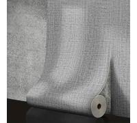 DFLINGA Papel Tapiz de Pared Autoadhesivo de Espuma 3D de Lino de 50 cm x 10 m, PVC, Color sólido, Grueso, Impermeable, para renovación de Paredes