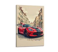 DFMY Póster de anime Supercar JDM Viper GTS, arte de pared, lienzo estético, póster vintage de música y películas, pintura decorativa para sala de estar, dormitorio, 60 x 90 cm, estilo marco