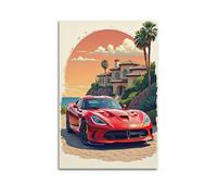 DFMY Póster de anime Supercar JDM Viper GTS, arte de pared, lienzo estético, póster vintage de música y películas, pintura decorativa para sala de estar, dormitorio, 20 x 30 cm, estilo sin marco