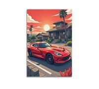 DFMY Póster de anime Supercar JDM Viper GTS, arte de pared, lienzo estético, póster vintage de música y películas, pintura decorativa para sala de estar, dormitorio, 50 x 75 cm, estilo sin marco