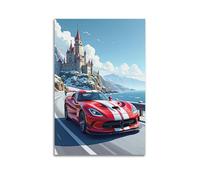 DFMY Póster de anime Supercar JDM Viper GTS, arte de pared, lienzo estético, póster vintage de música y películas, pintura decorativa para sala de estar, dormitorio, 60 x 90 cm, estilo sin marco