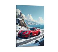 DFMY Póster de anime Supercar JDM Viper GTS, arte de pared, lienzo estético, póster vintage de música y películas, pintura decorativa para sala de estar, dormitorio, 50 x 75 cm, estilo marco