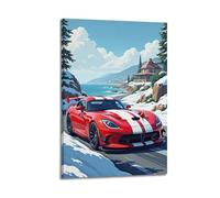 DFMY Póster de anime Supercar JDM Viper GTS, arte de pared, lienzo estético, póster vintage de música y películas, pintura decorativa para sala de estar, dormitorio, 40 x 60 cm, estilo marco