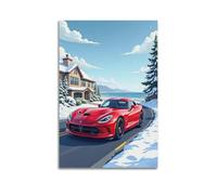 DFMY Póster de anime Supercar JDM Viper GTS, arte de pared, lienzo estético, póster vintage de música y películas, pintura decorativa para sala de estar, dormitorio, 30 x 45 cm, estilo sin marco