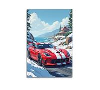 DFMY Póster de anime Supercar JDM Viper GTS, arte de pared, lienzo estético, póster vintage de música y películas, pintura decorativa para sala de estar, dormitorio, 30 x 45 cm, estilo sin marco