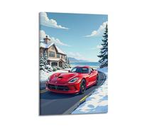 DFMY Póster de anime Supercar JDM Viper GTS, arte de pared, lienzo estético, póster vintage de música y películas, pintura decorativa para sala de estar, dormitorio, 20 x 30 cm, estilo marco