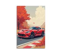 DFMY Póster de anime Supercar JDM Viper GTS, arte de pared, lienzo estético, póster vintage de música y películas, pintura decorativa para sala de estar, dormitorio, 20 x 30 cm, estilo sin marco