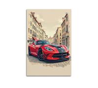 DFMY Póster de anime Supercar JDM Viper GTS, arte de pared, lienzo estético, póster vintage de música y películas, pintura decorativa para sala de estar, dormitorio, 60 x 90 cm, estilo sin marco