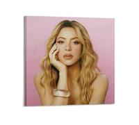DFMY Shakira - Álbum de música de canciones, póster personal, arte de pared, lienzo estético de música y decoración de películas, sala de estar, dormitorio, 60 x 60 cm, estilo marco